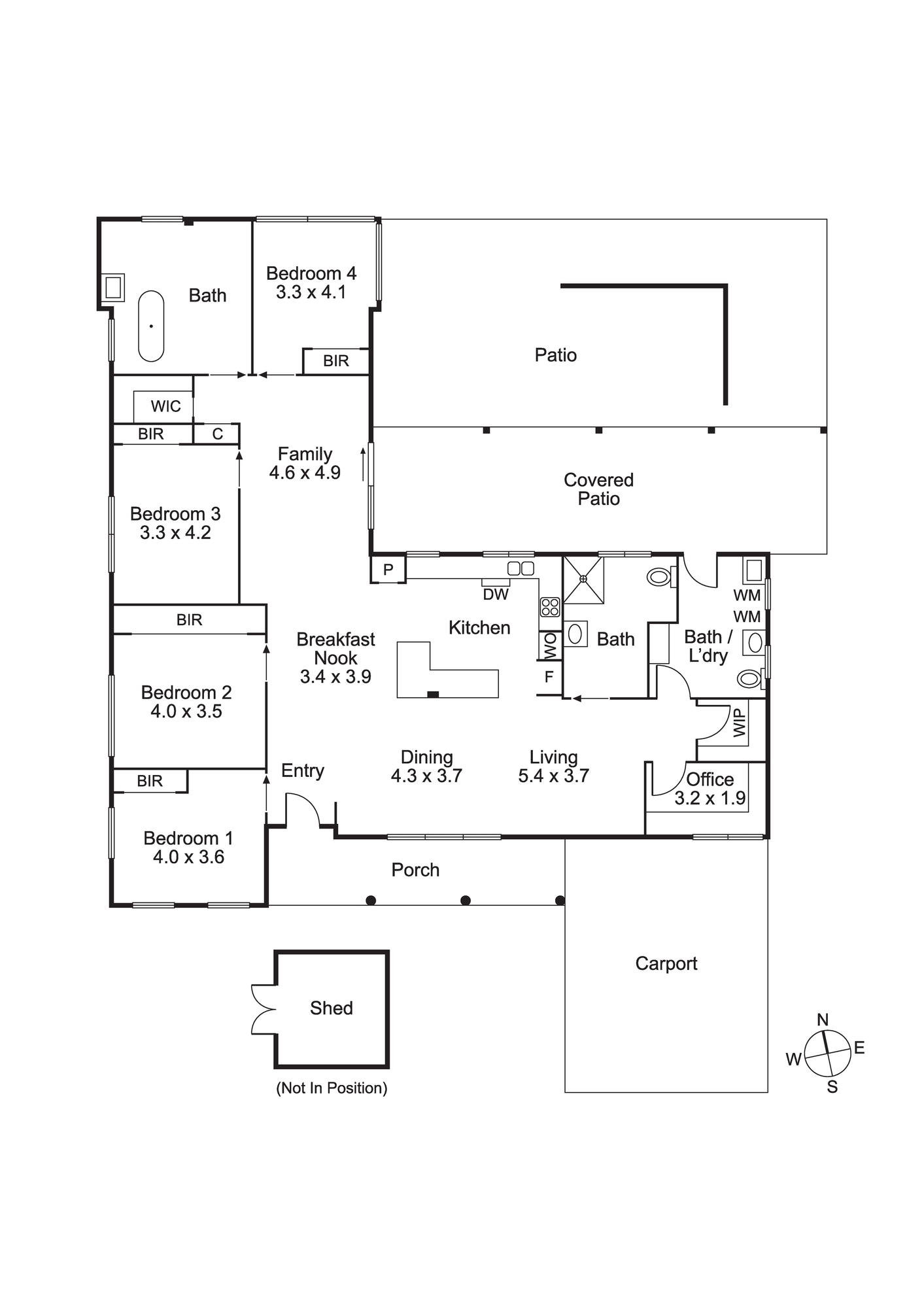 Terrey Hills 1 (14802), shared 4-bedroom all female home — Floorplan 1