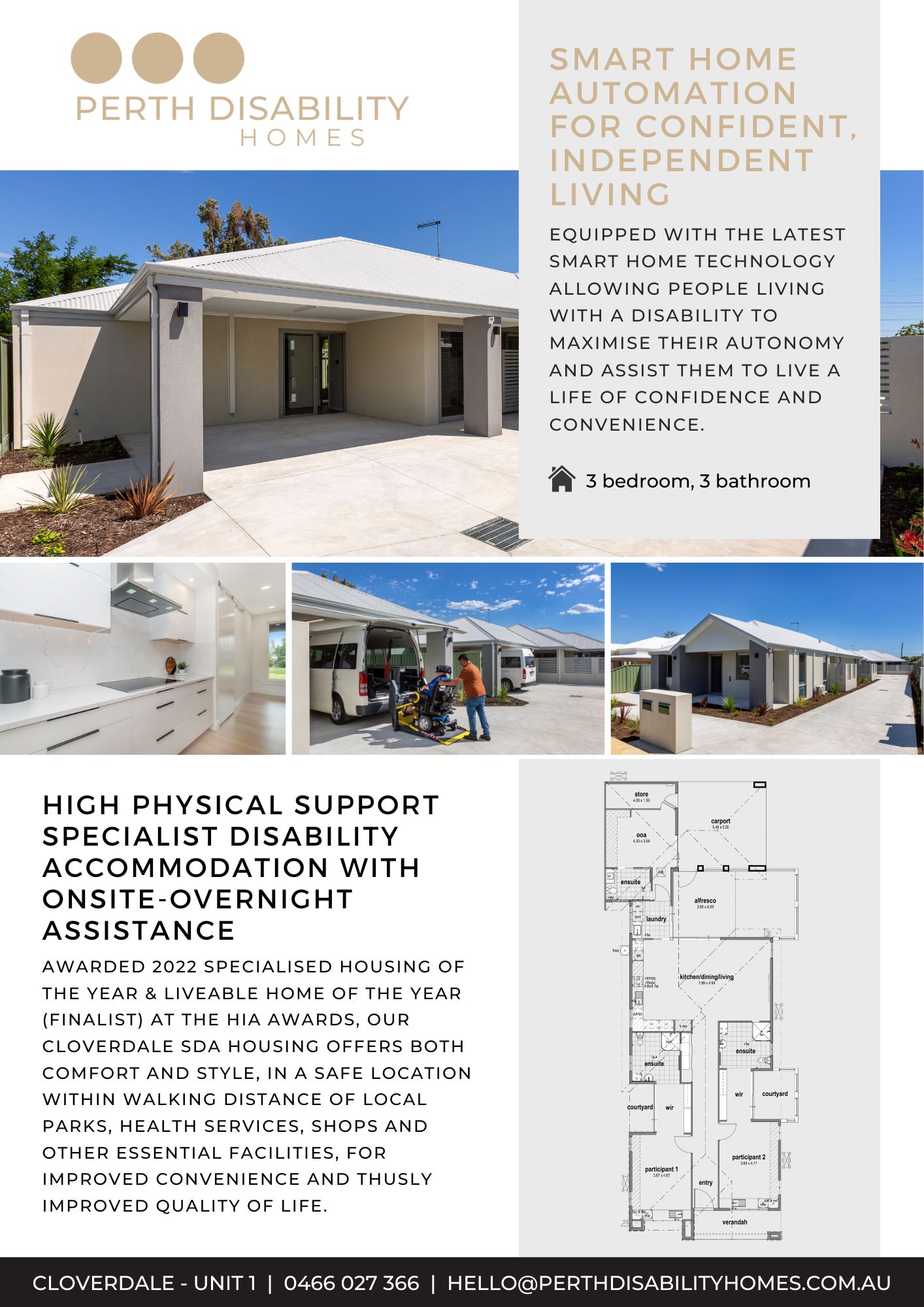 Cloverdale - SDA Villa Available Now! (HPS) (HIA Housing Award Finalist) — Floorplan 1