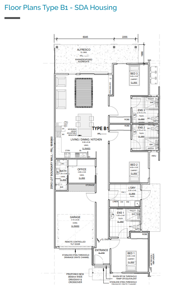 Fully Accessible 3-bedroom SDA in Caversham, Perth — Floorplan 1