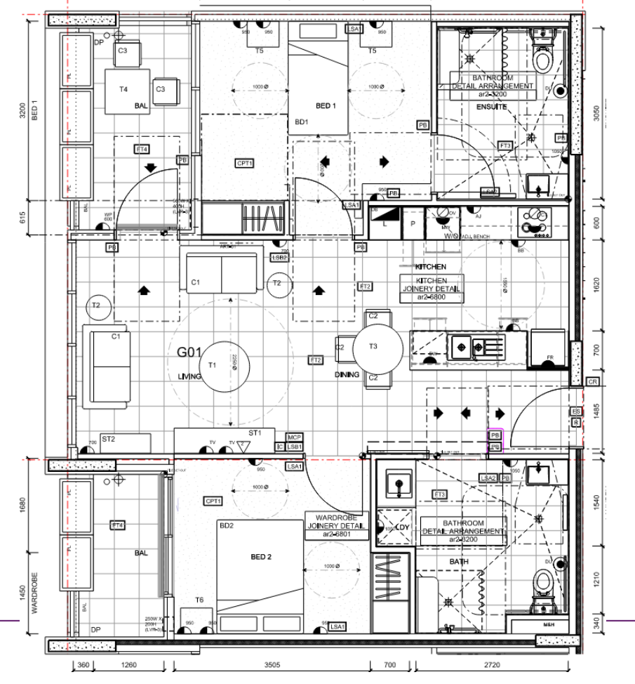 Fully furnished 2bdrm single NDIS occupant apartments - High Physical Support — Floorplan 1