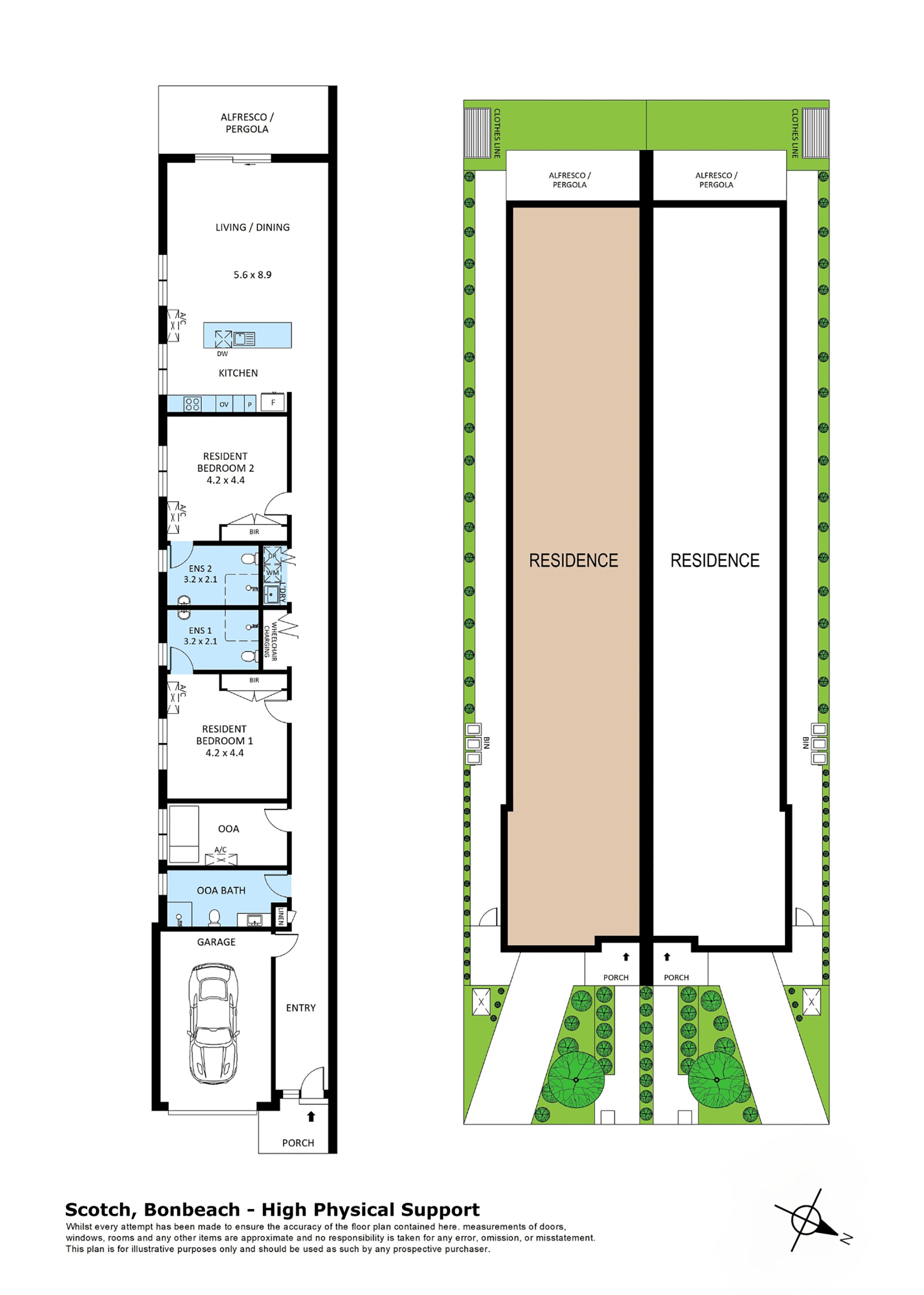 2 Bed/2 Bath High Physical Support House in Bonbeach! — Floorplan 1