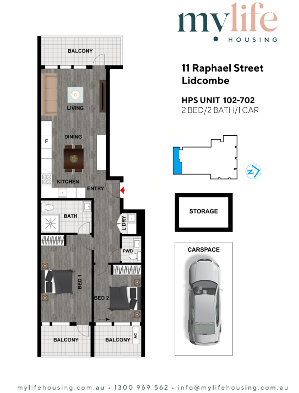 BRAND NEW: HPS 2-bedroom SDA apartments in the heart of Lidcombe — Floorplan 1