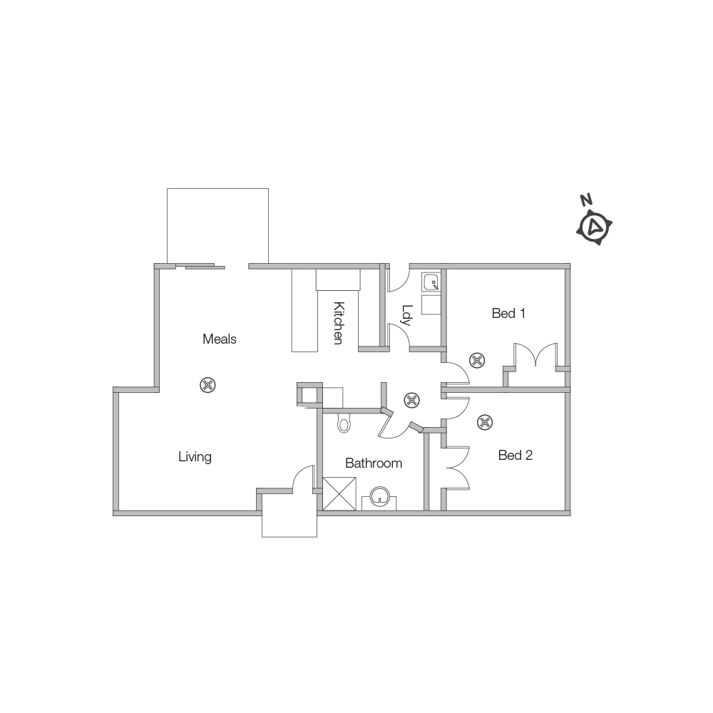 Modern 2 bedroom unit close to everything! — Floorplan 1
