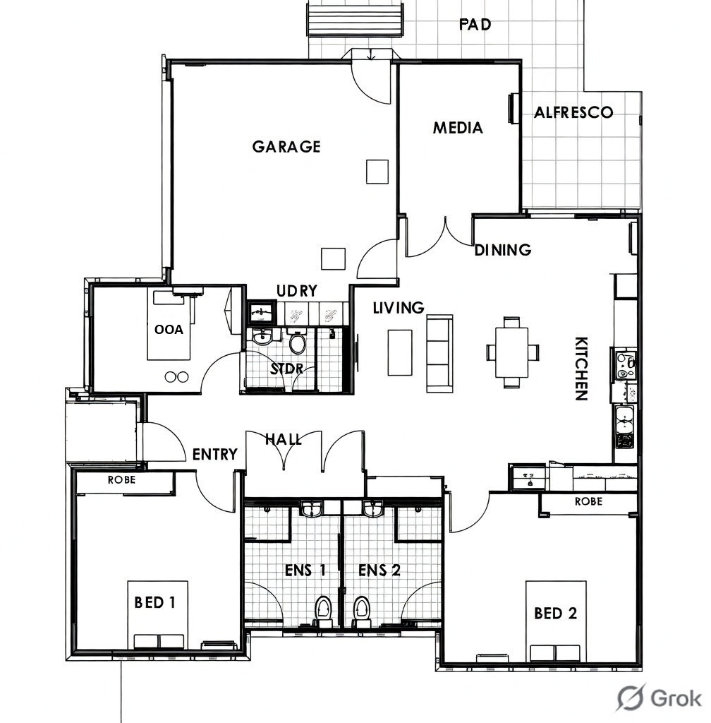 Spacious 3-Bedroom High Physical Support SDA Home in Cleavland — Floorplan 1