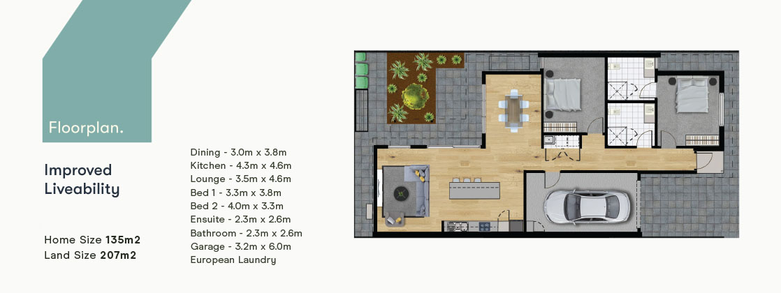 Launching Soon - 6 Improved Liveability New Builds in Woodville — Floorplan 1