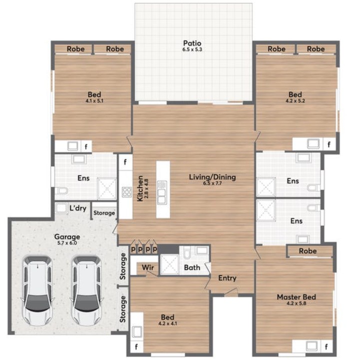 Ipswich 3 SDA Room Home with OOA — Floorplan 1