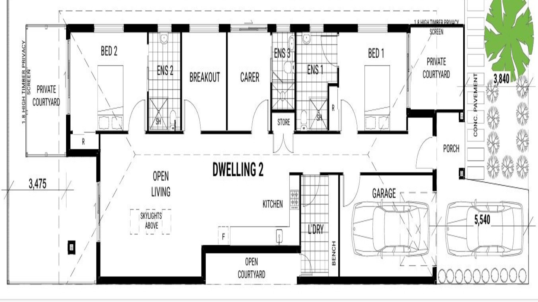 SDA HPS 2 Bedroom House plus OOA Frankston, Vic 255 — Floorplan 1