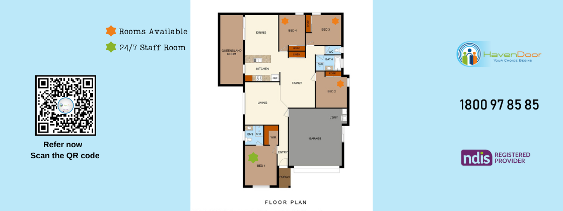 Dubbo SIL Home – 3 Vacancies Available at Catherine House — Floorplan 1