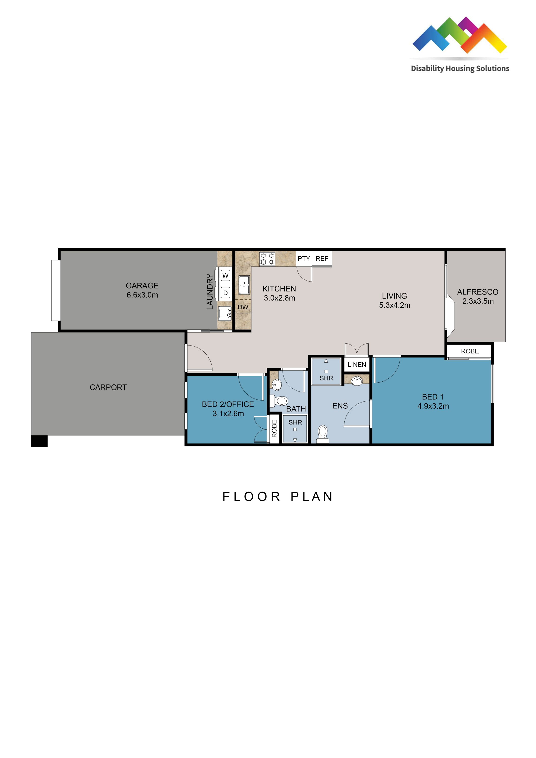 Loganlea, Qld - High Physical Support Villa — Floorplan 1