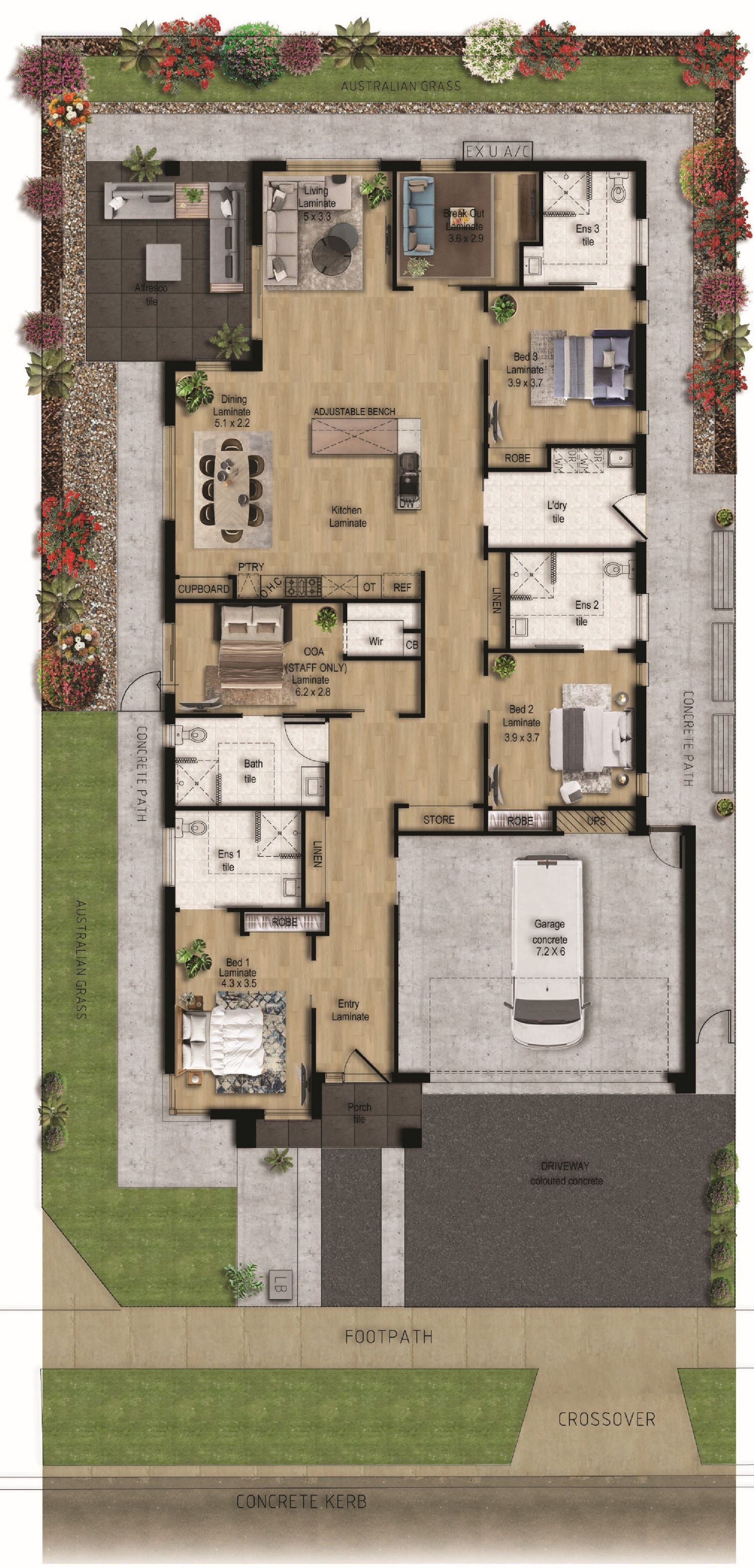 SDA HPS 3 Bedroom House plus OOA Officer, Vic | 179 — Floorplan 1