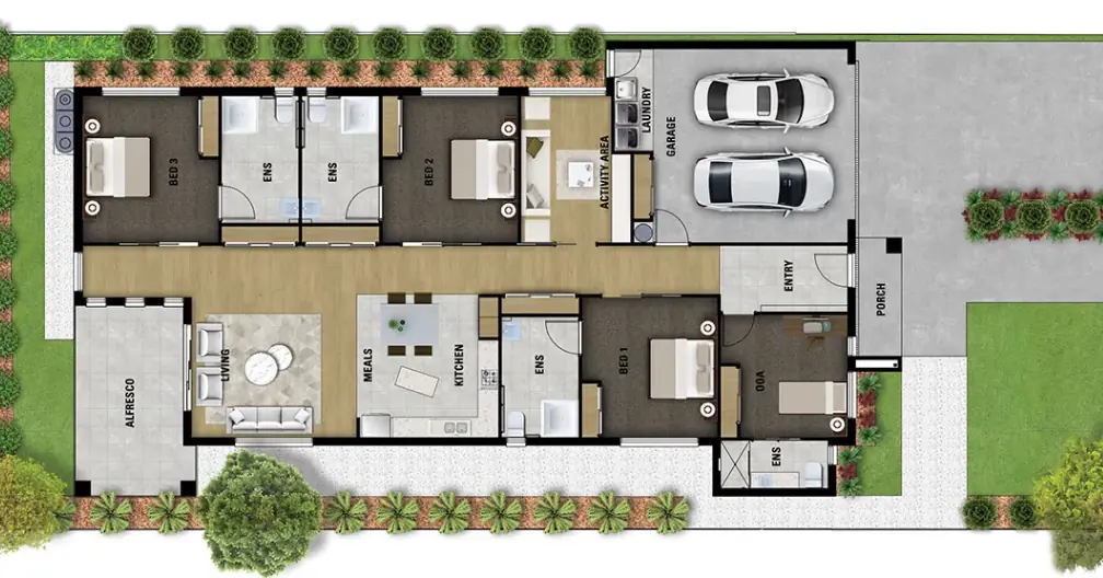 Frankston - SDA - High Physical Support - House - 3 Residents — Floorplan 1