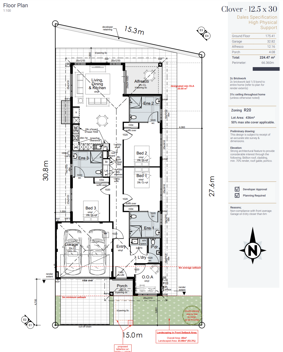 Modern High Physical Support Home with OOA Room in Dunsborough — Floorplan 1