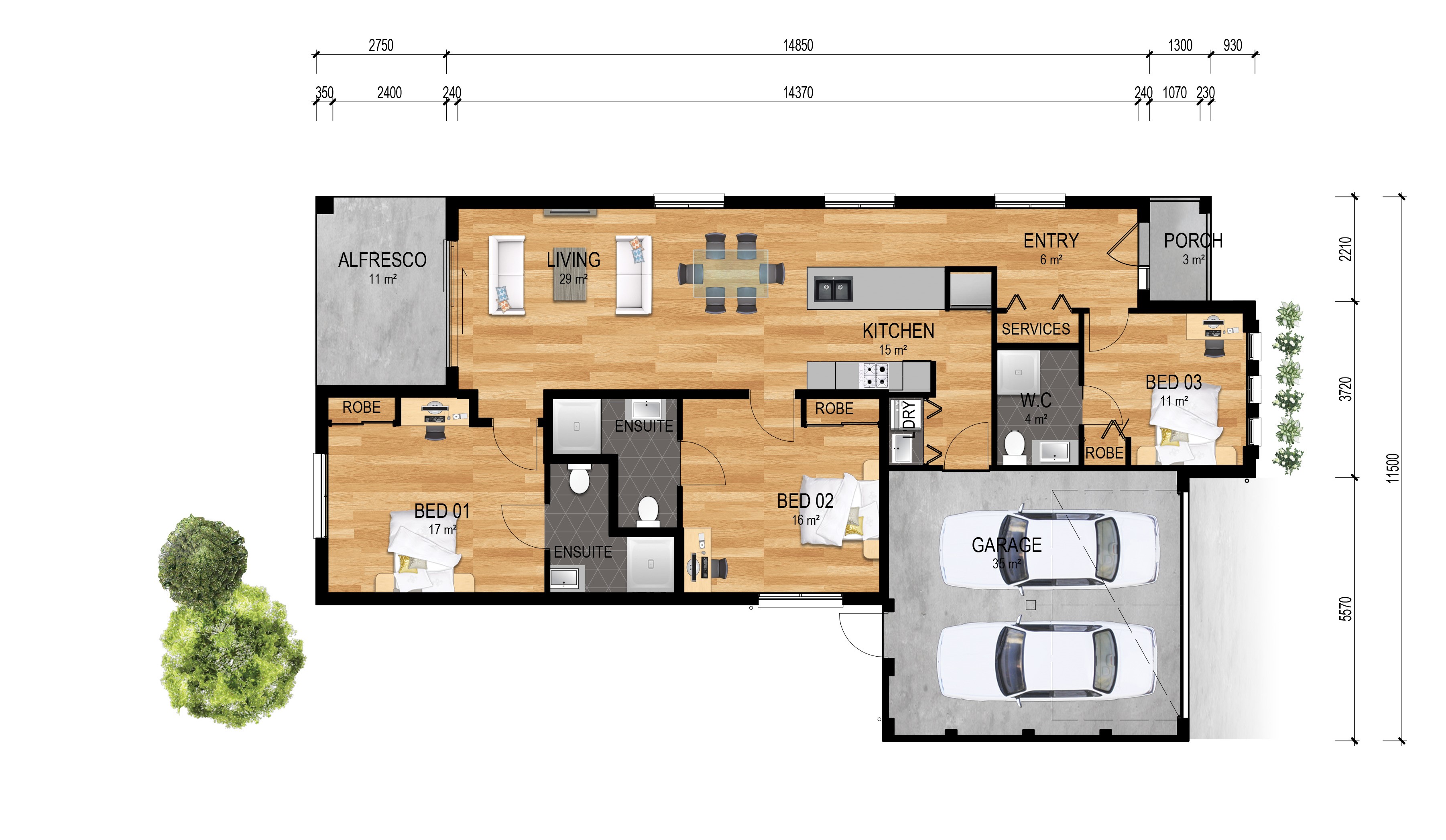 SDA Robust 2 Bedroom House plus OOA Darley, Vic  050 — Floorplan 1