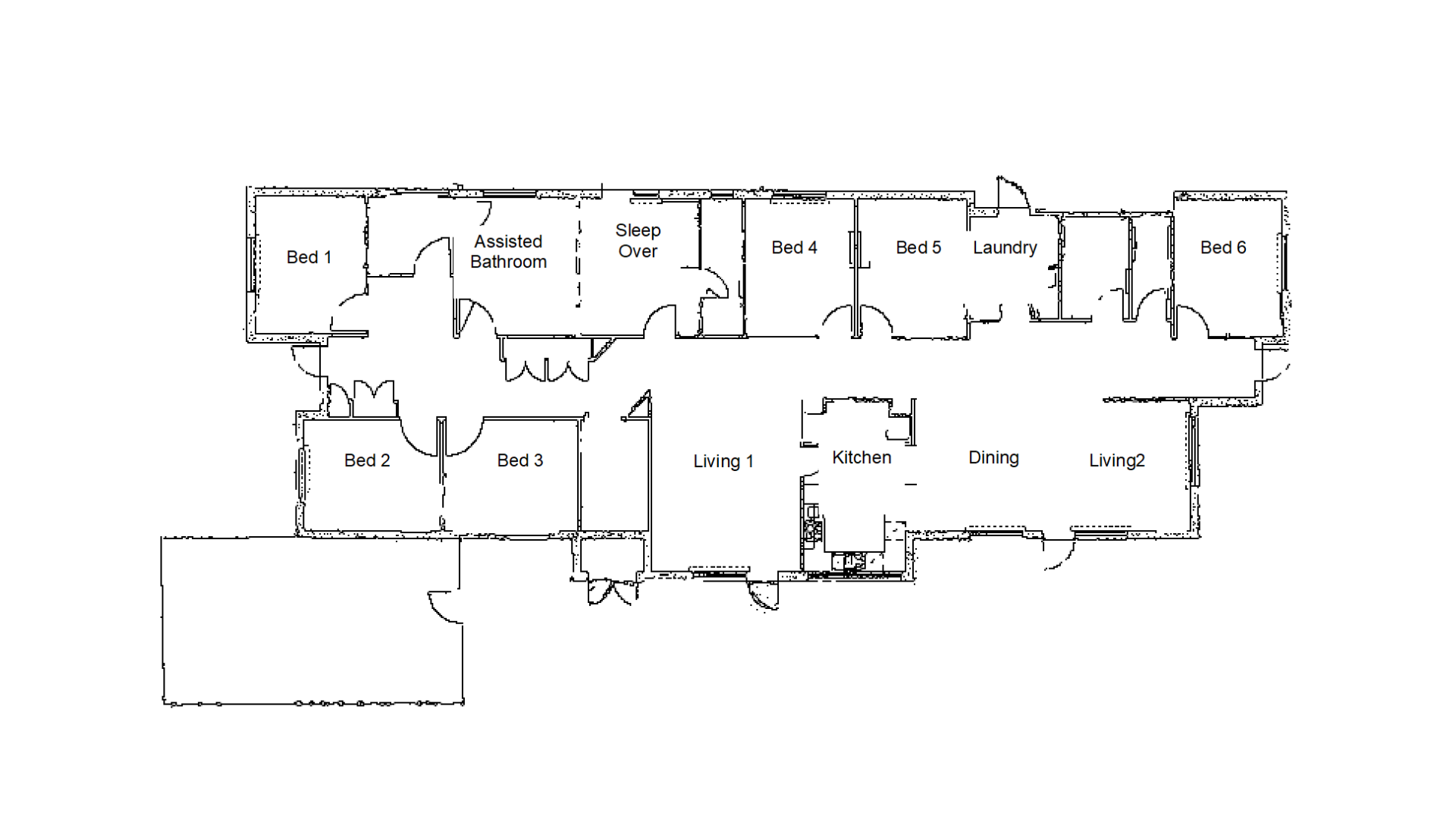 Modern 6 bedroom home in friendly neighbourhood close to transport — Floorplan 1