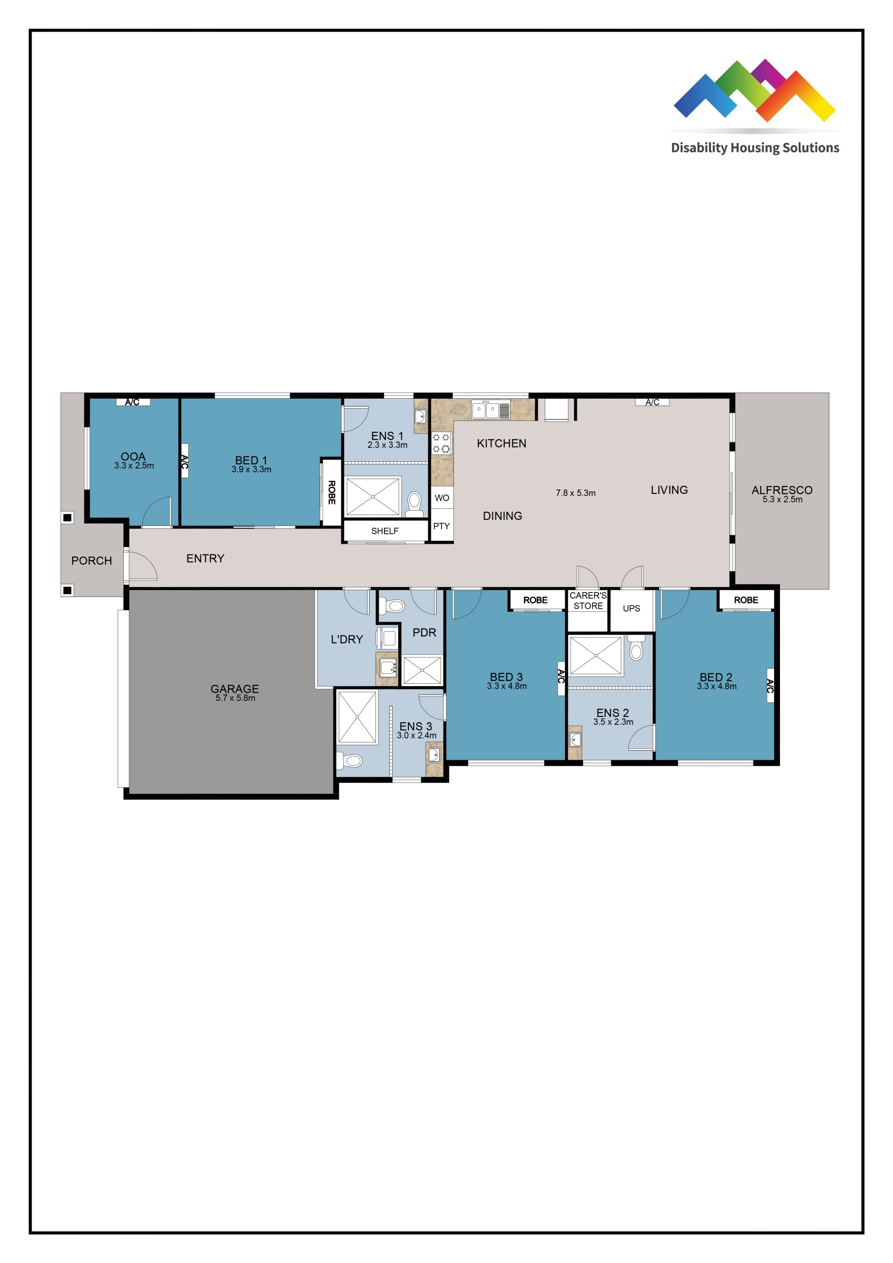 BANYA, SUNSHINE COAST QLD – HIGH PHYSICAL SUPPORT HOUSE — Floorplan 1