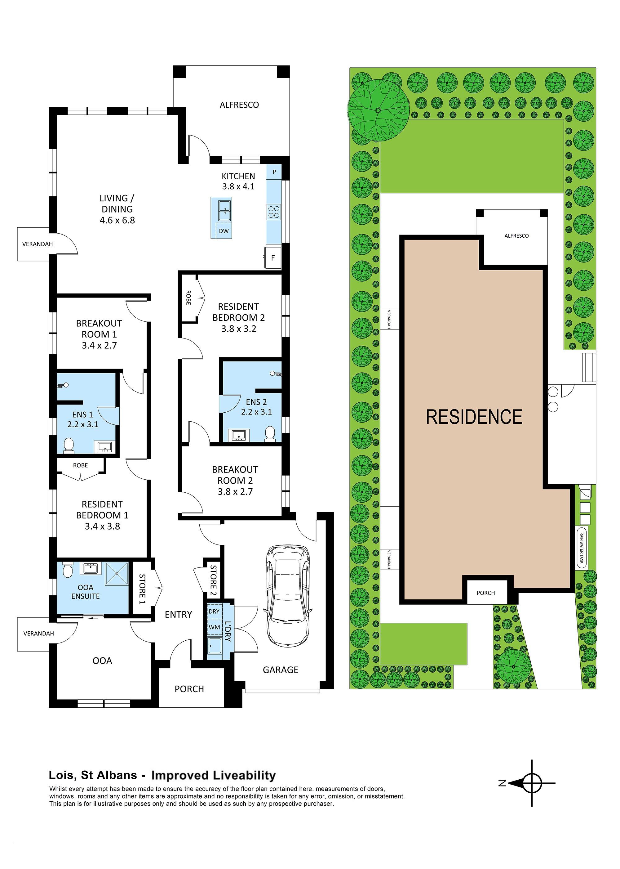 2 Bed Improved Livability House Just Minutes to St Albans! — Floorplan 1