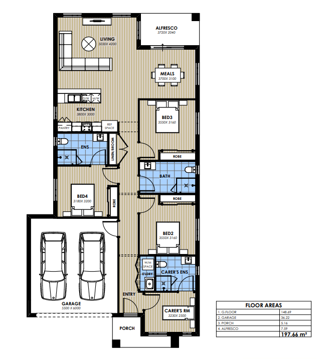 SDA IL 3 Bedroom House plus OOA Mambourin, Vic  133 — Floorplan 1