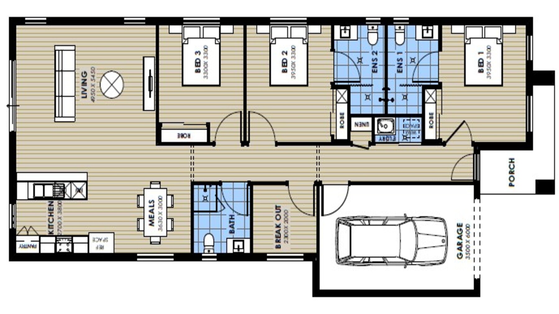 SDA IL 2 Bedroom House plus OOA Clyde, Vic 229 — Floorplan 1