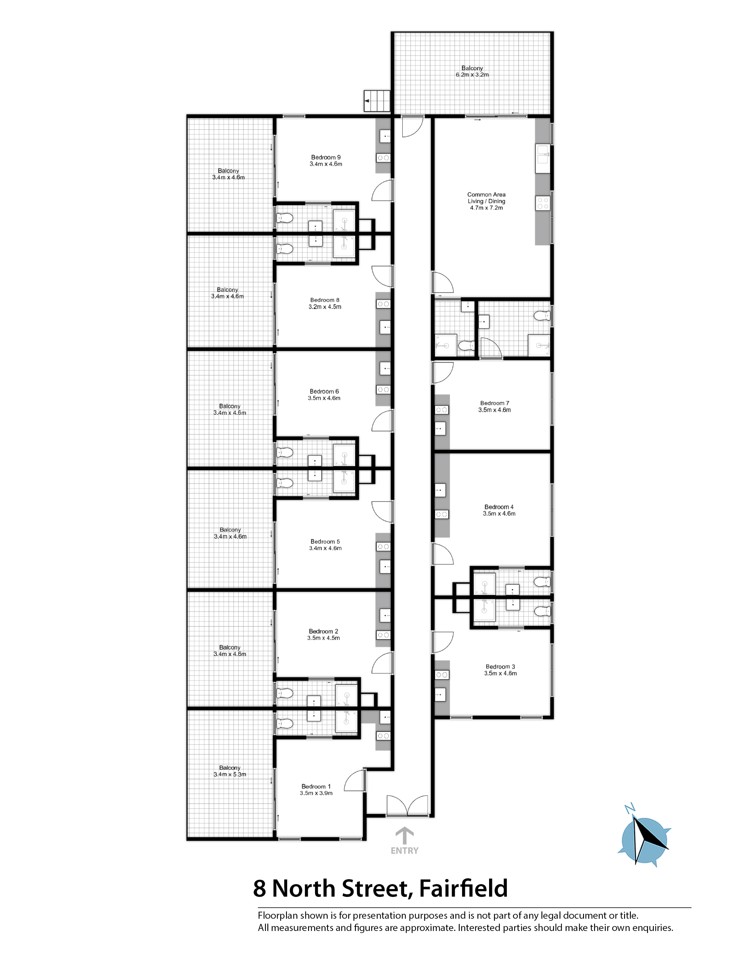 Brand new, self contained studios with private courtyard! — Floorplan 1
