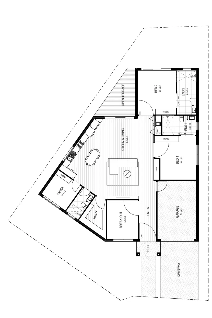 Springvale - SDA - High Physical Support - House - 2 Residents — Floorplan 1