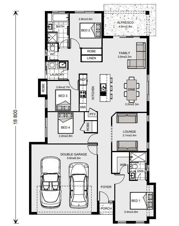 Laid back living at the River — Floorplan 1