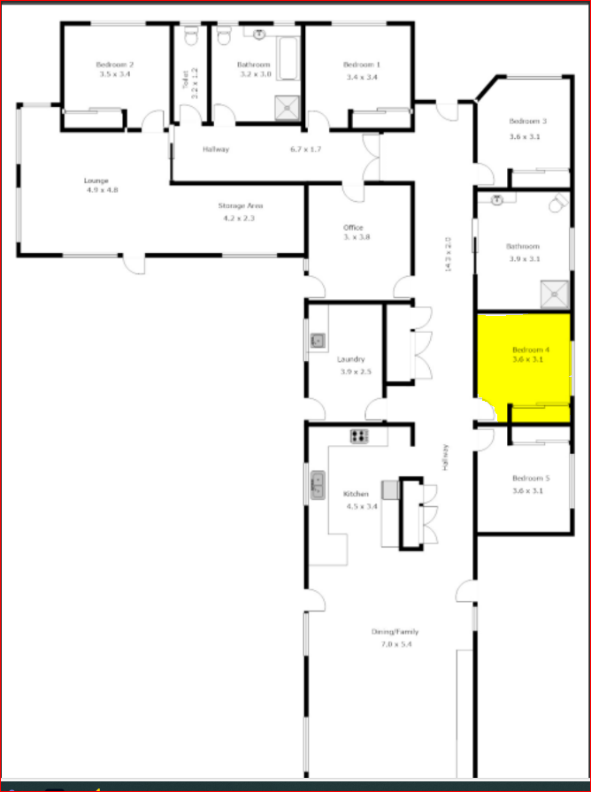Fully Accessible home in Braybrook. — Floorplan 1