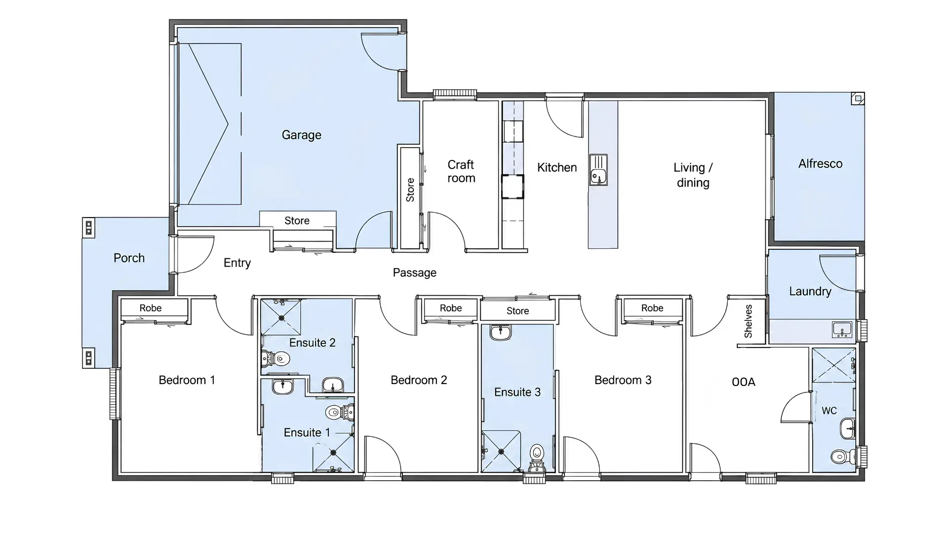 Murray Bridge 4 | 3-Residents High Physical Support — Floorplan 1