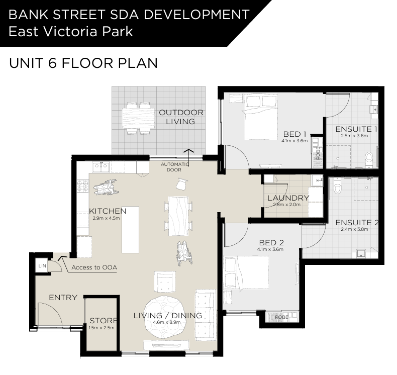 Bank Street East Vic Park SDA Unit 6 — Floorplan 1
