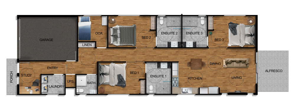 Kuraby 3 Bedroom home with OOA — Floorplan 1