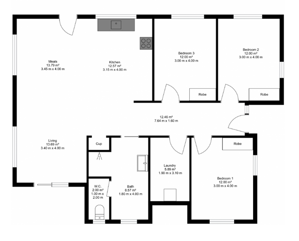 Fully accessible two-bedroom townhouse in Mitcham with Supported Independent Living — Floorplan 1