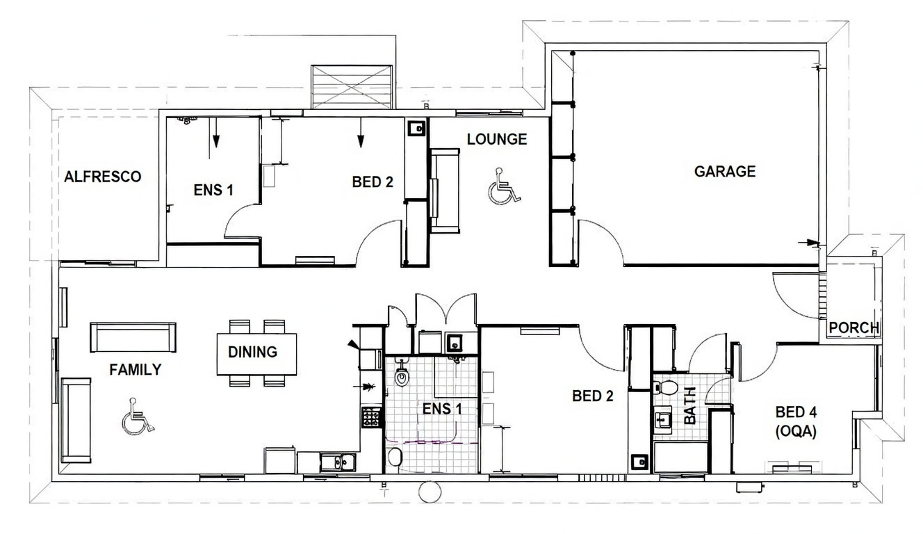 Gladstone SDA Brand-New 2-Bedroom High Physical Support Home with OOA — Floorplan 1