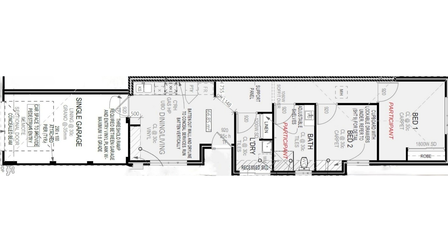 SDA Robust 1 Bedroom Villa plus OOA Baldivis, WA 257 — Floorplan 1