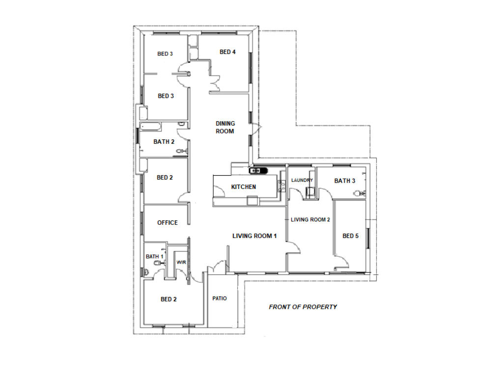 Freshly renovated 5-bedroom all male home — Floorplan 1