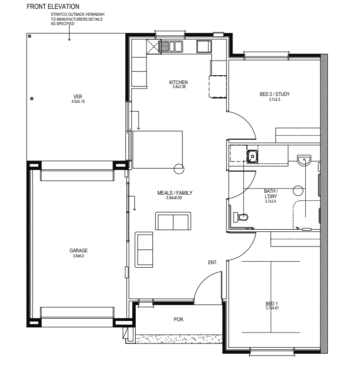 Single-Occupancy Whole 2 Bedroom Villa in Salisbury — Floorplan 1