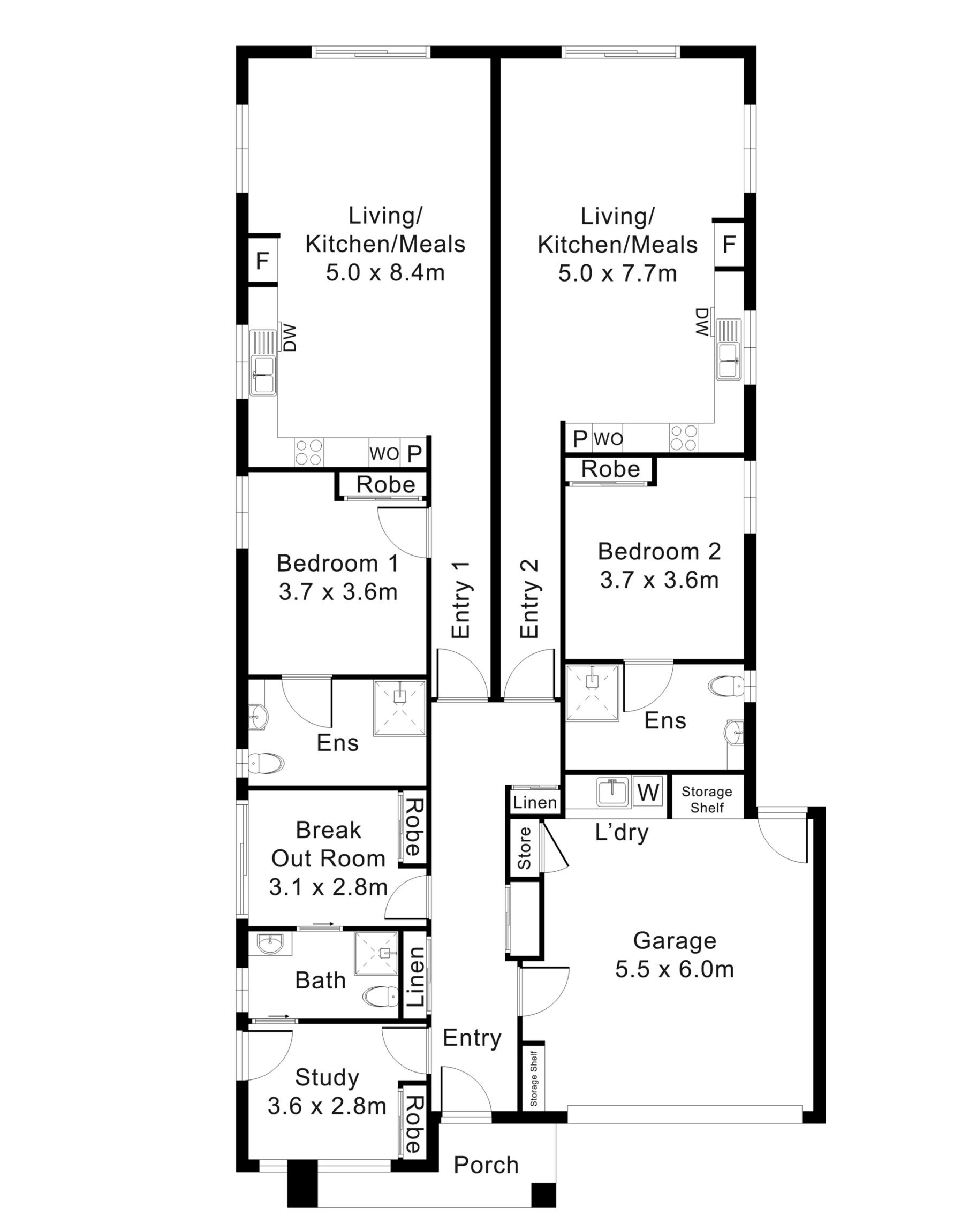 Wollert – 2 Fully Independent Robust Homes on One Title — Floorplan 1
