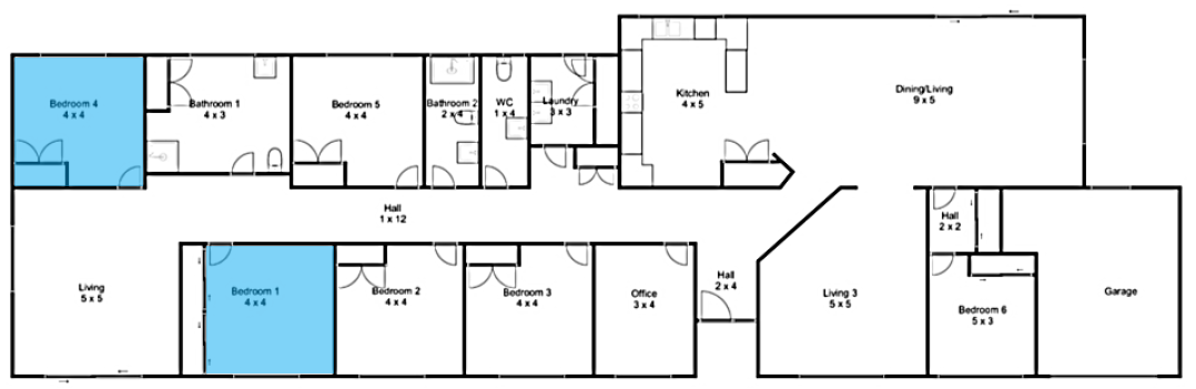 Spacious home in tranquil and private location — Floorplan 1