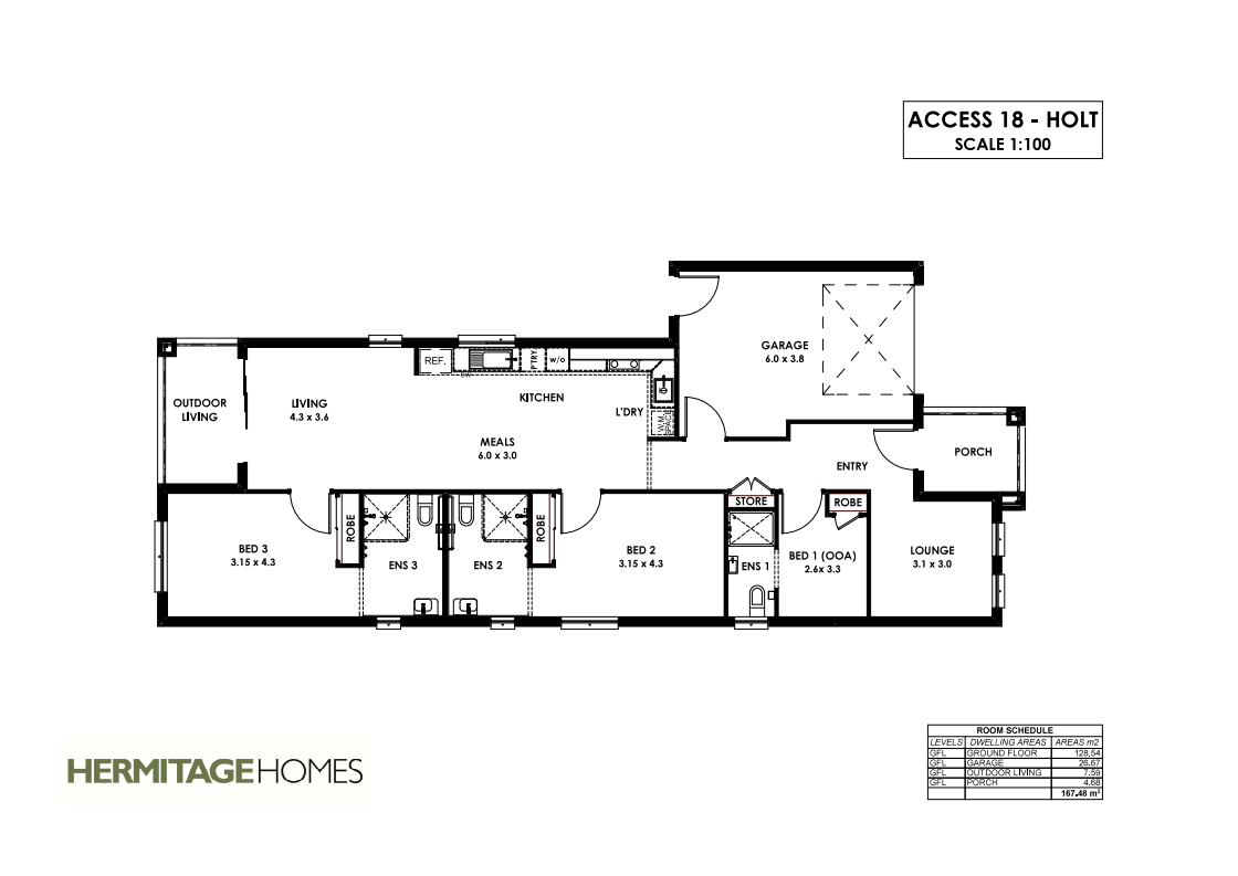 BrandNew Robust SDA in Charlemont 2 beds + SIL space Comfort & care combine — Floorplan 1