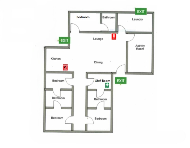 Port Pirie - 1 Vacancy 2 Bedroom Residence Basic — Floorplan 1