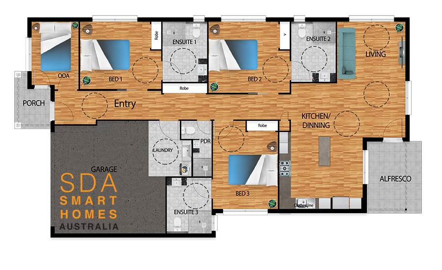 COMING SOON Brand New Home 3 bedroom, 3 bathroom + OOA — Floorplan 1