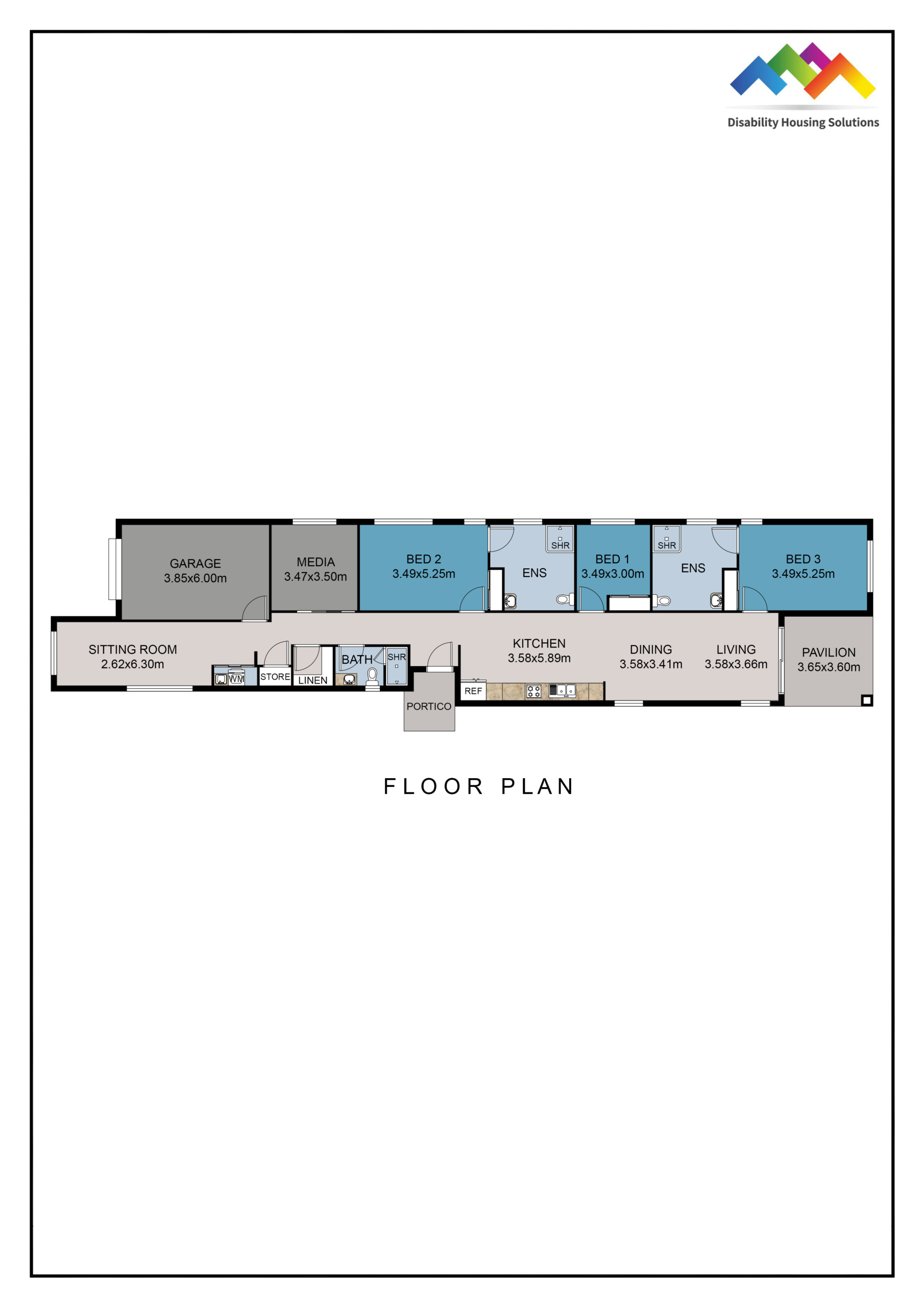 BIRKDALE, REDLAND QLD – HIGH PHYSICAL SUPPORT HOUSE — Floorplan 1