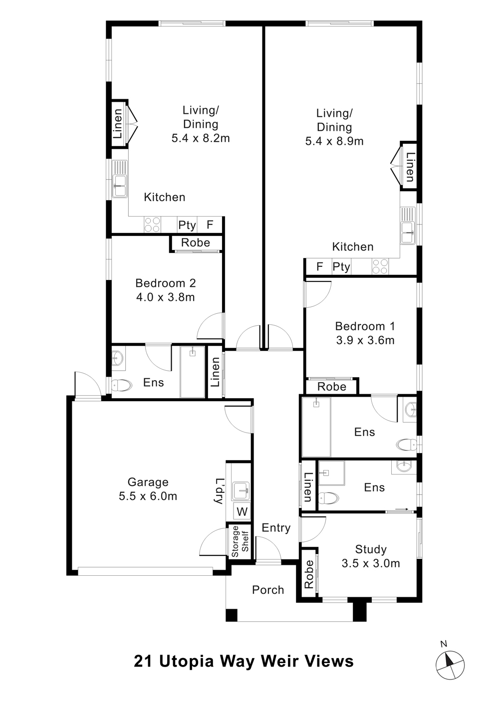 Robust SDA | Two Independent Living Environments | OOA Included — Floorplan 1