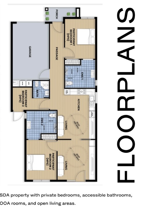 Epping – Modern 2-bedroom High Physical Support Home — Floorplan 1
