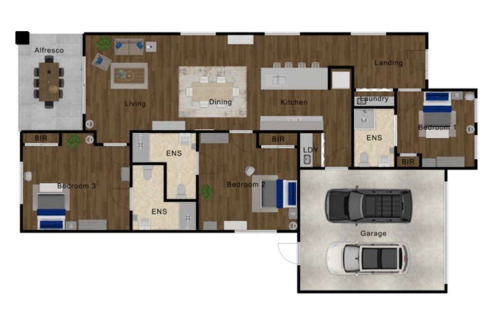 3 BR 2 RES Robust SDA House with OOA – Darley VIC — Floorplan 1