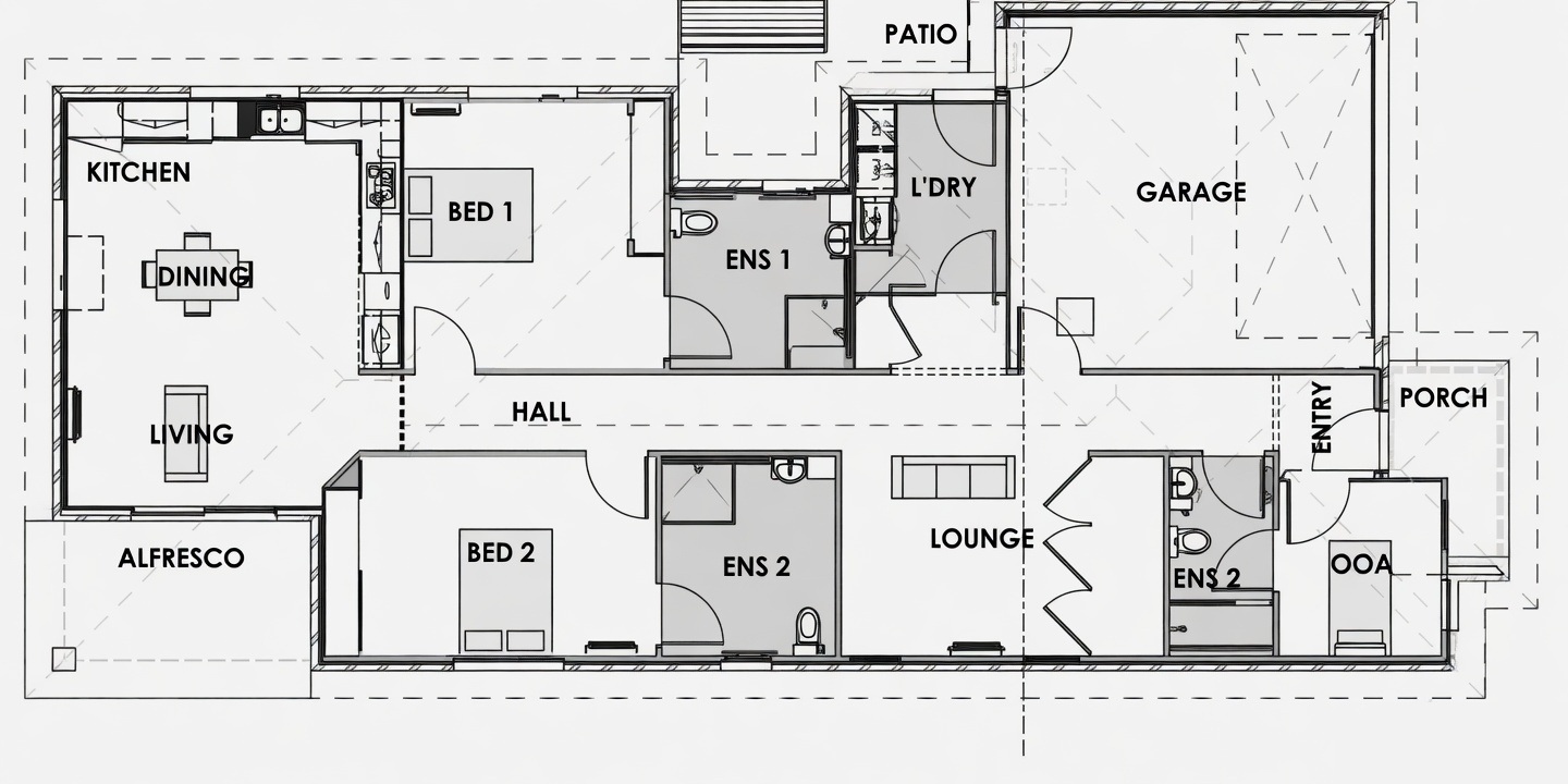 Brand New 3 Bedroom HPS SDA Home, Appendix H Ready, Peaceful Upper Coomera — Floorplan 1