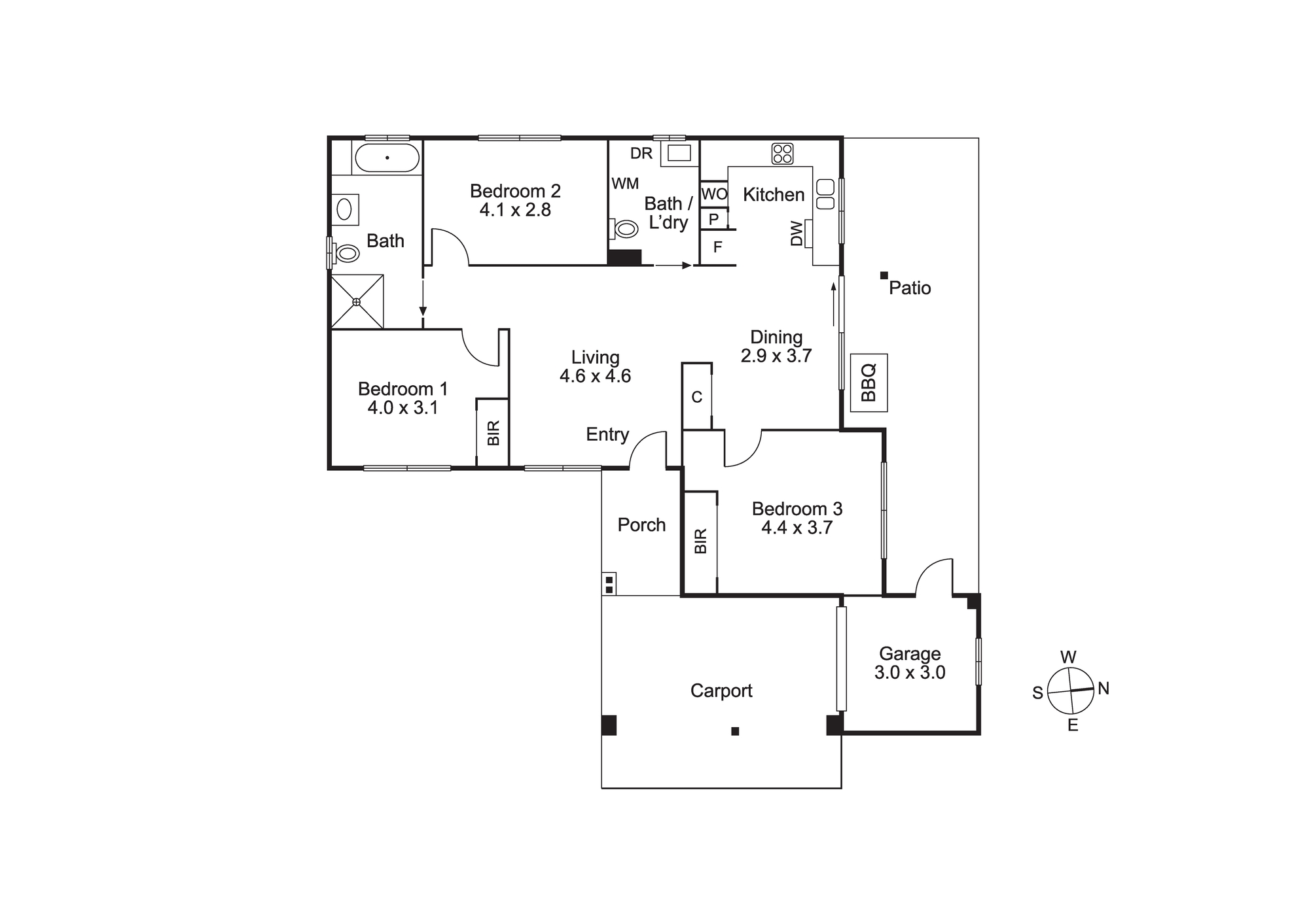 Narraweena – shared 3-bedroom all-male home — Floorplan 1
