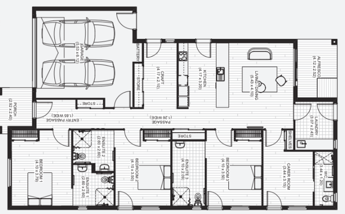 Beautiful 3 Bedroom Residence - The Perfect Place to Call Home! — Floorplan 1