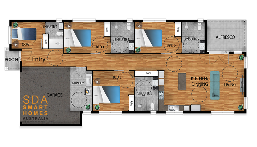 3 Bedroom home with OOA in Park Ridge, Queensland — Floorplan 1