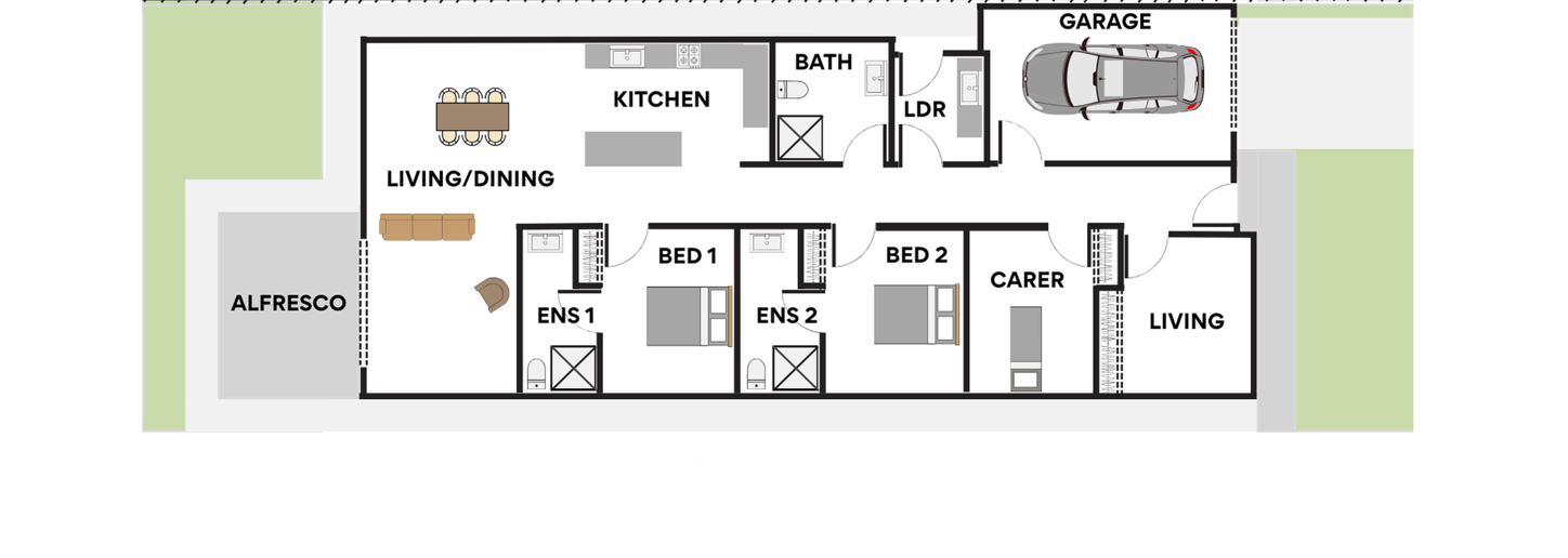 Modern HPS SDA Home in Morphett Vale Available Now — Floorplan 1