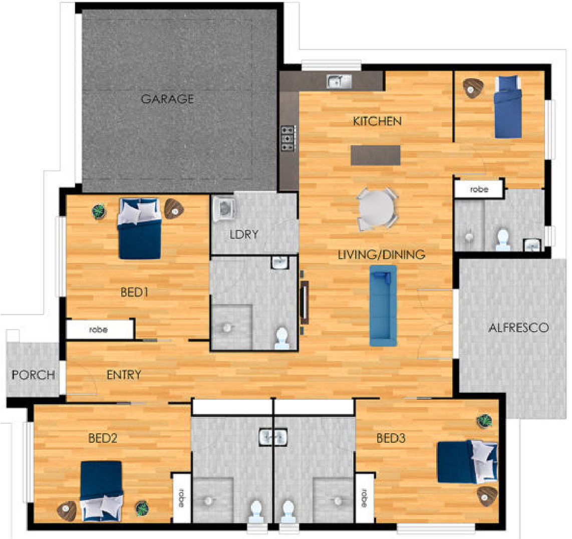 2 Bedroom home with OOA in Marsden, Queensland — Floorplan 1