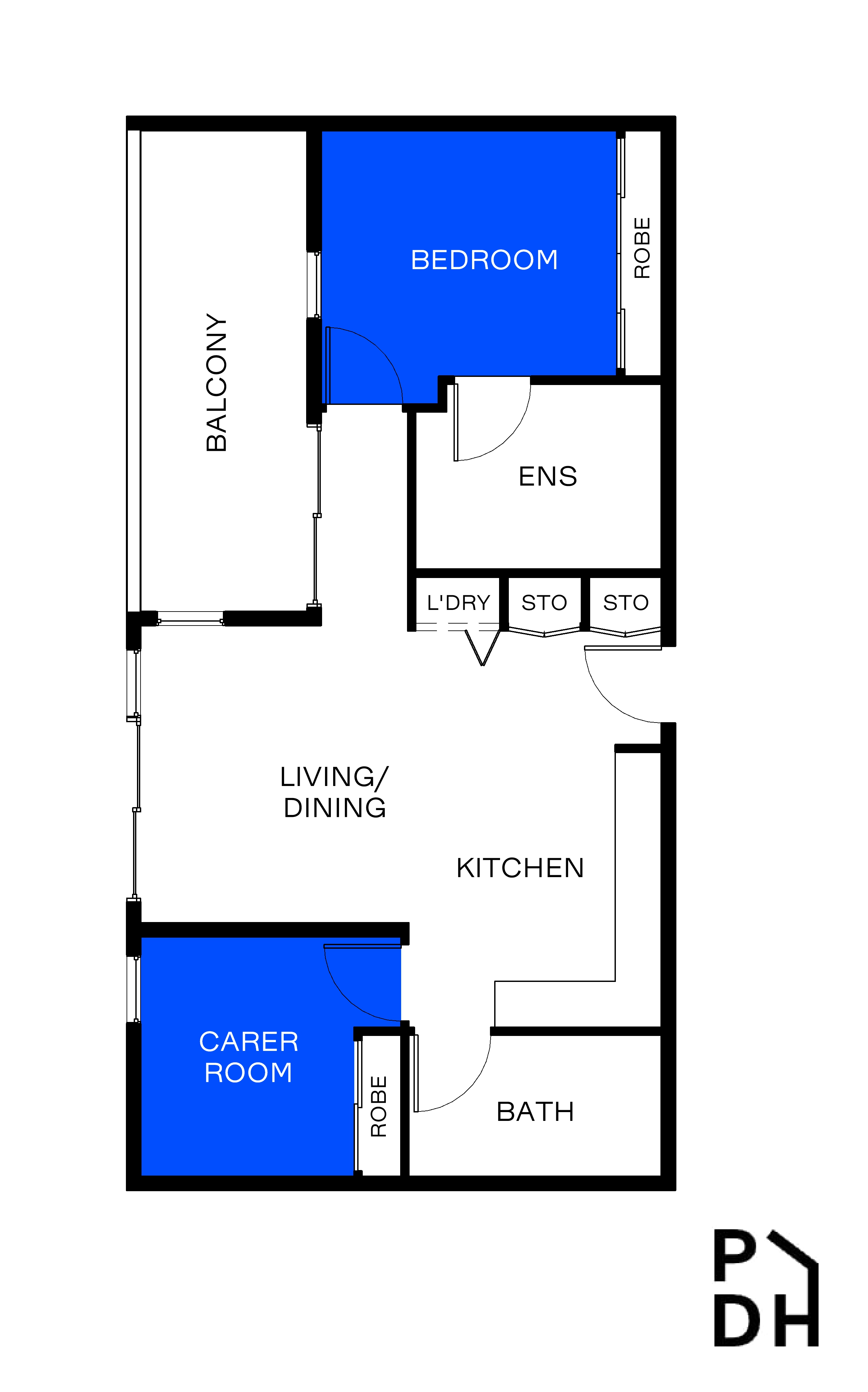 West Melbourne - SDA - Fully Accessible - Apartment - 2 Residents — Floorplan 1